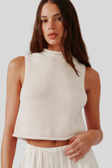 Sablyn - Giada Roll Neck Tank - GARDENIA