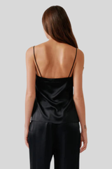 Sablyn - Haya Lace Trim Square Neck Cami - BLACK