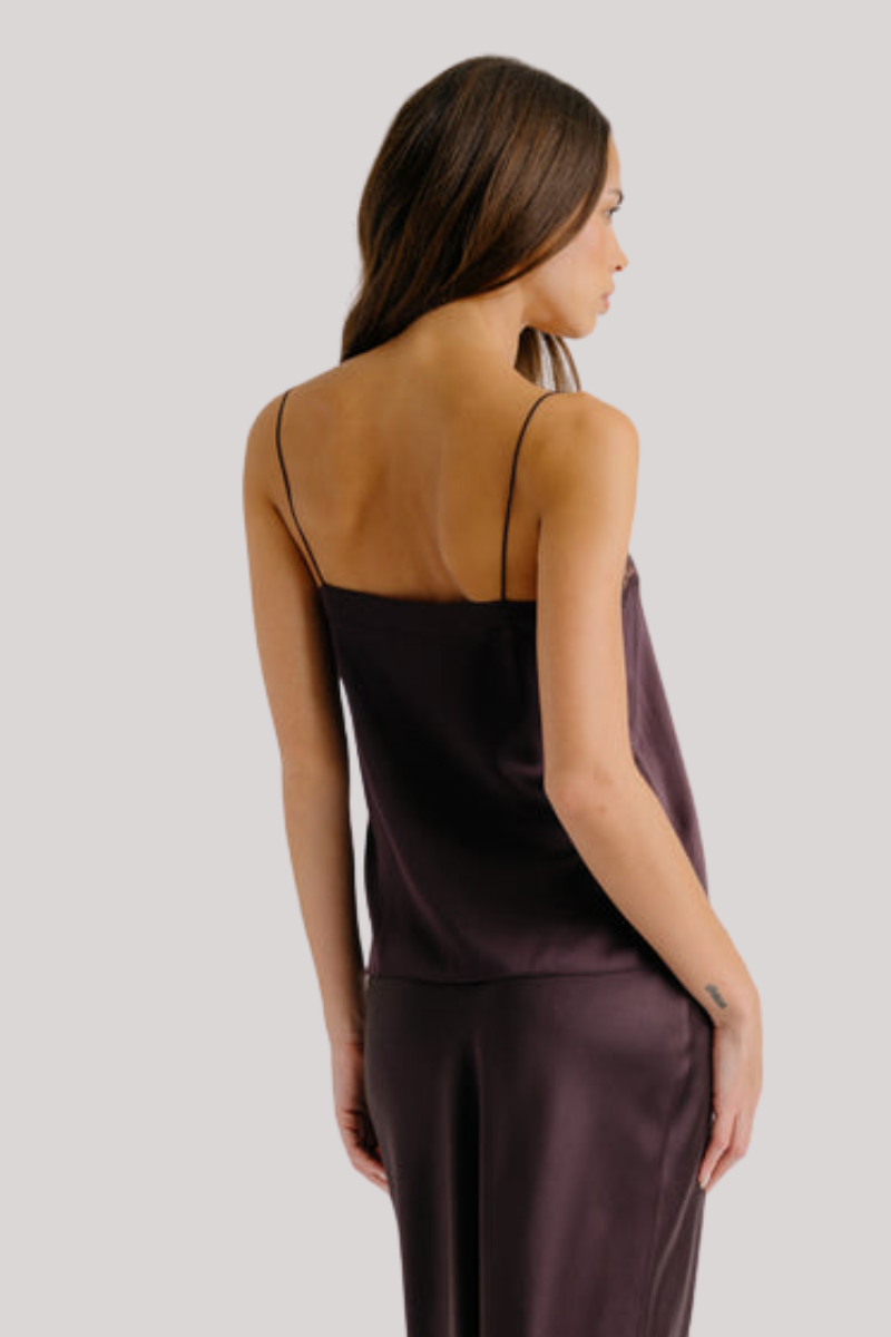 Sablyn - Haya Lace Trim Square Neck Silk Cami