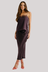 Sablyn - Haya Lace Trim Square Neck Silk Cami - OAKTREE