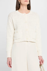 Sablyn - Helena Cropped Double-Pocket Cardigan - GARDENIA