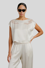 Sablyn - Kerra Lace Cut Top  - GARDENIA