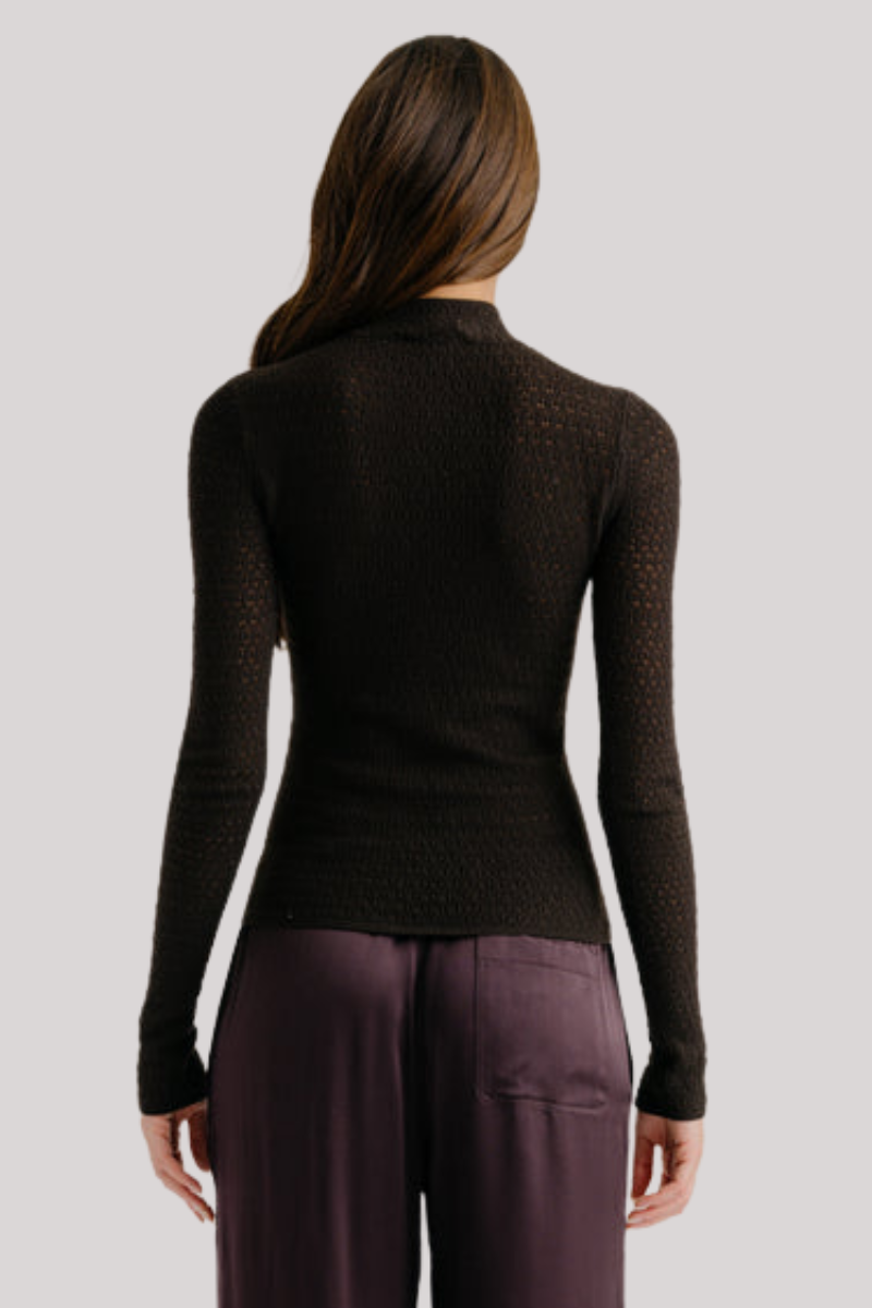 Sablyn - Marlo Lace-Like Fitted Mock Neck - OAKTREE