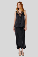 Sablyn - Mazzy V-Neck Lace Tank - BLACK
