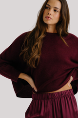 Sablyn - Riya Raglan Cashmere Crewneck  - BORDEAUX