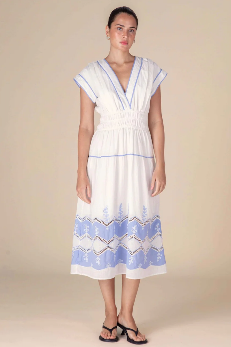 Scarlett Poppies - Annie Embroidery Long Dress - SIMWHITE
