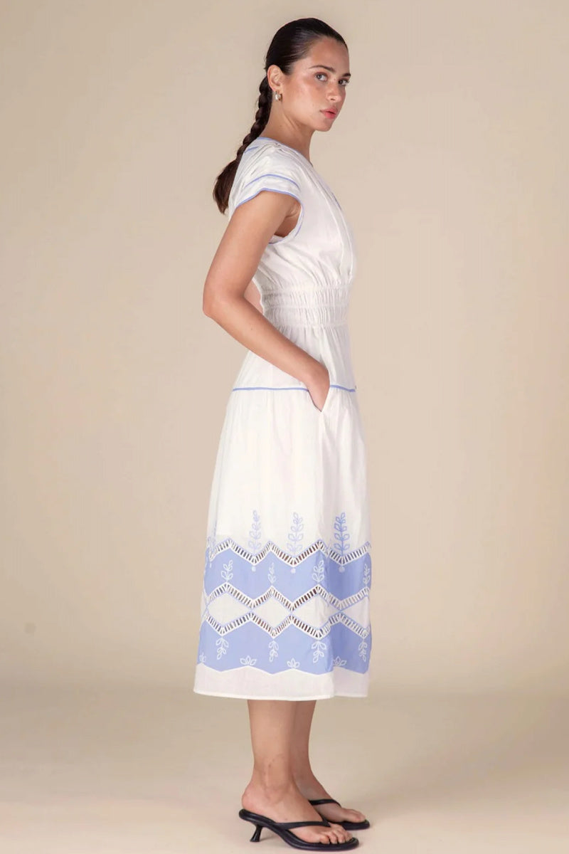 Scarlett Poppies - Annie Embroidery Long Dress - SIMWHITE