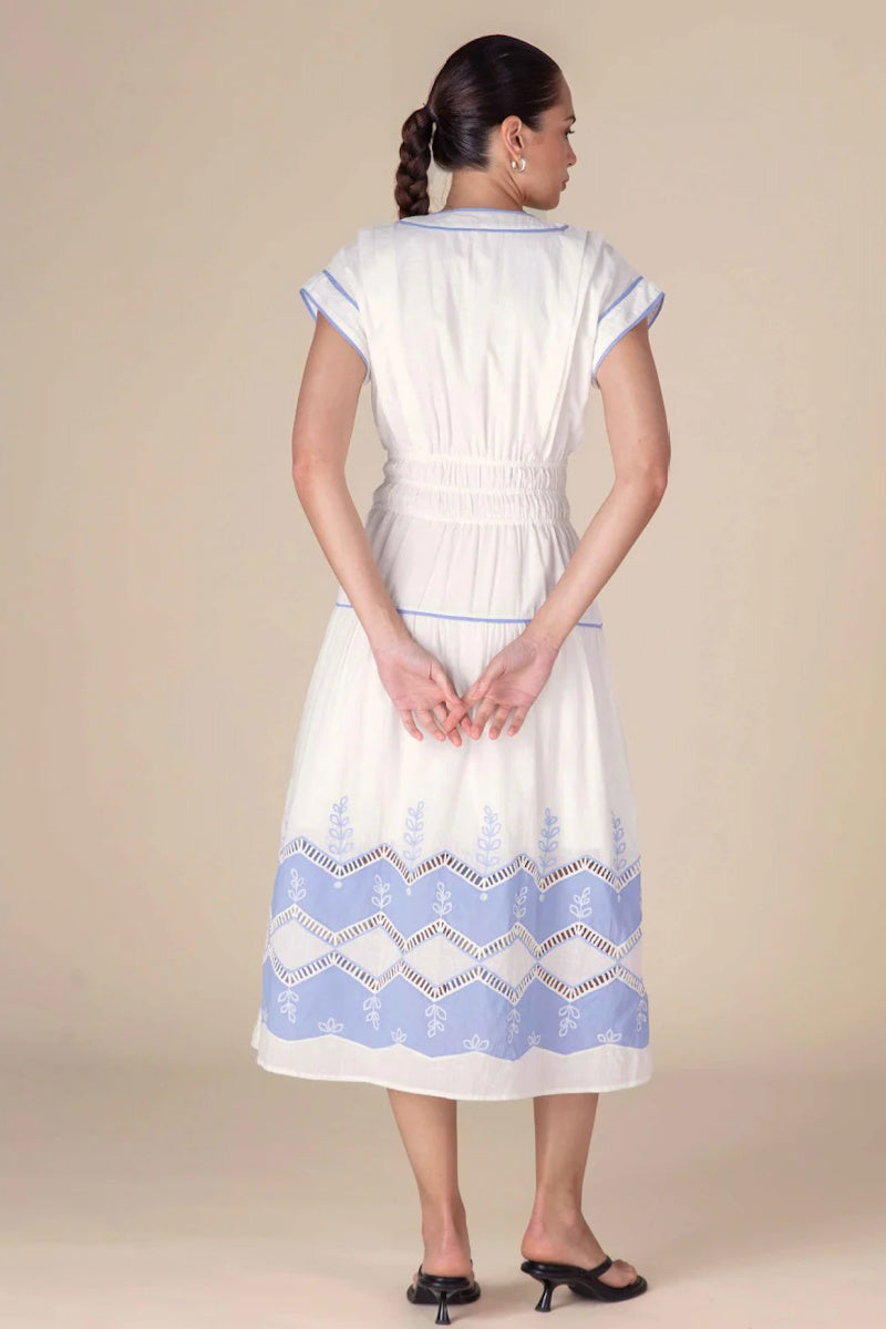 Scarlett Poppies - Annie Embroidery Long Dress - SIMWHITE
