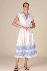 Scarlett Poppies - Annie Embroidery Long Dress - SIMWHITE