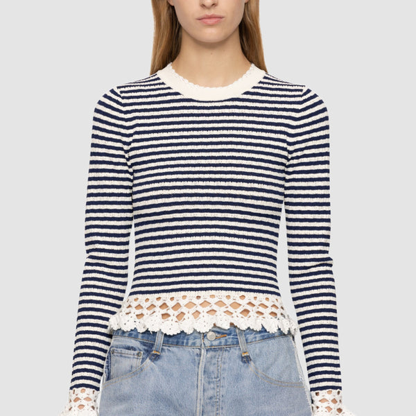 ★SEA NY★ アディ・ストライプニット半袖トップ ★送関込 Sea-Ny-Addy-Striped-Long-