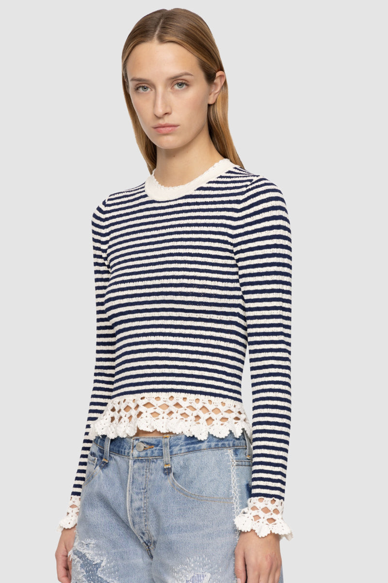 Sea Ny - Addy Striped Long Sleeve Top - MULTI