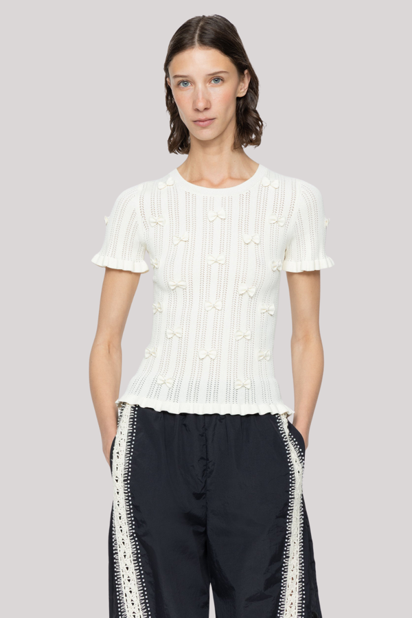 Sea Ny - Alberta Pearl Knit Top - CREAM