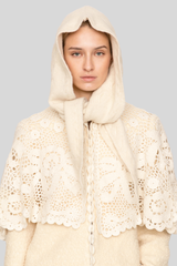 Sea Ny - Allen Cable Scarf Hat - CREAM