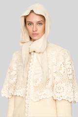 Sea Ny - Allen Cable Scarf Hat - CREAM