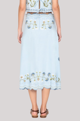 Sea Ny - Audra Embroidery Skirt - BLUE