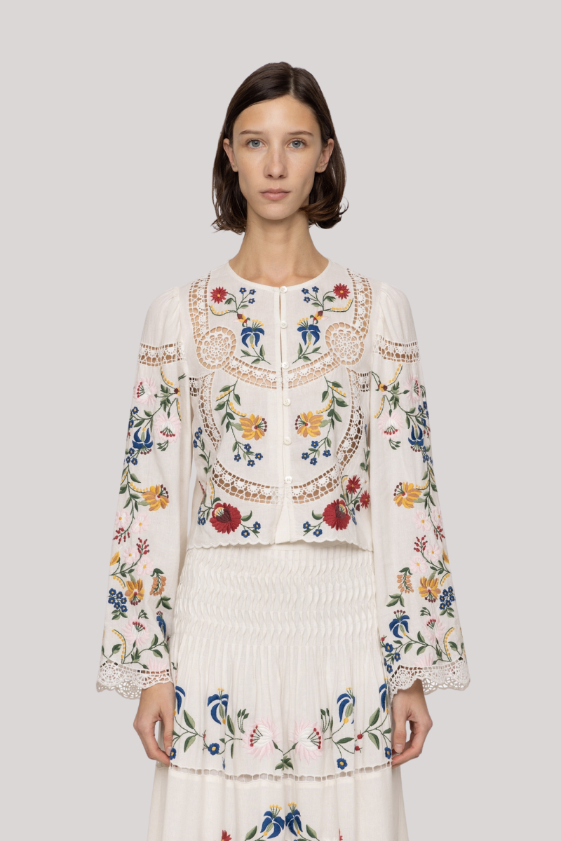 Sea Ny - Celia Long Sleeve Top - CREAM