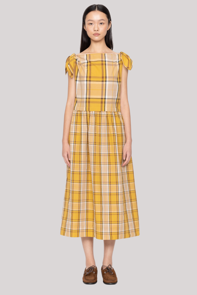 COPELAND PLAID MIDI Dress Yellow - Sea NY