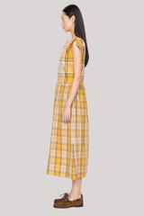Sea Ny - Copeland Plaid Midi Dress - YELLOW