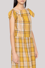 Sea Ny - Copeland Plaid Midi Dress - YELLOW