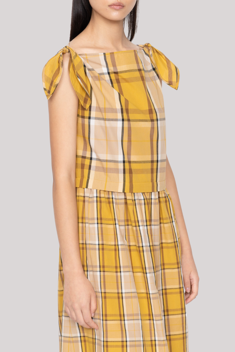 COPELAND PLAID MIDI Dress Yellow - Sea NY
