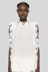 Sea Ny - Eleannora Embroidered Top - WHITE