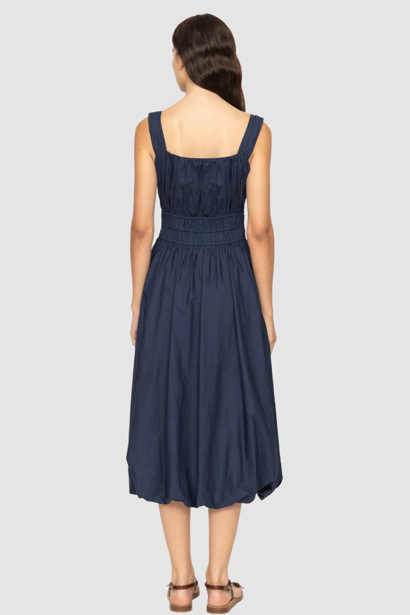 Sea Ny - Emmet Poplin Midi Bubble Dress - NAVY