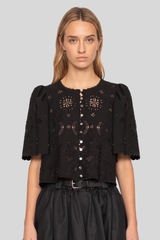 Sea Ny - Gardener Embroidered Top - BLACK
