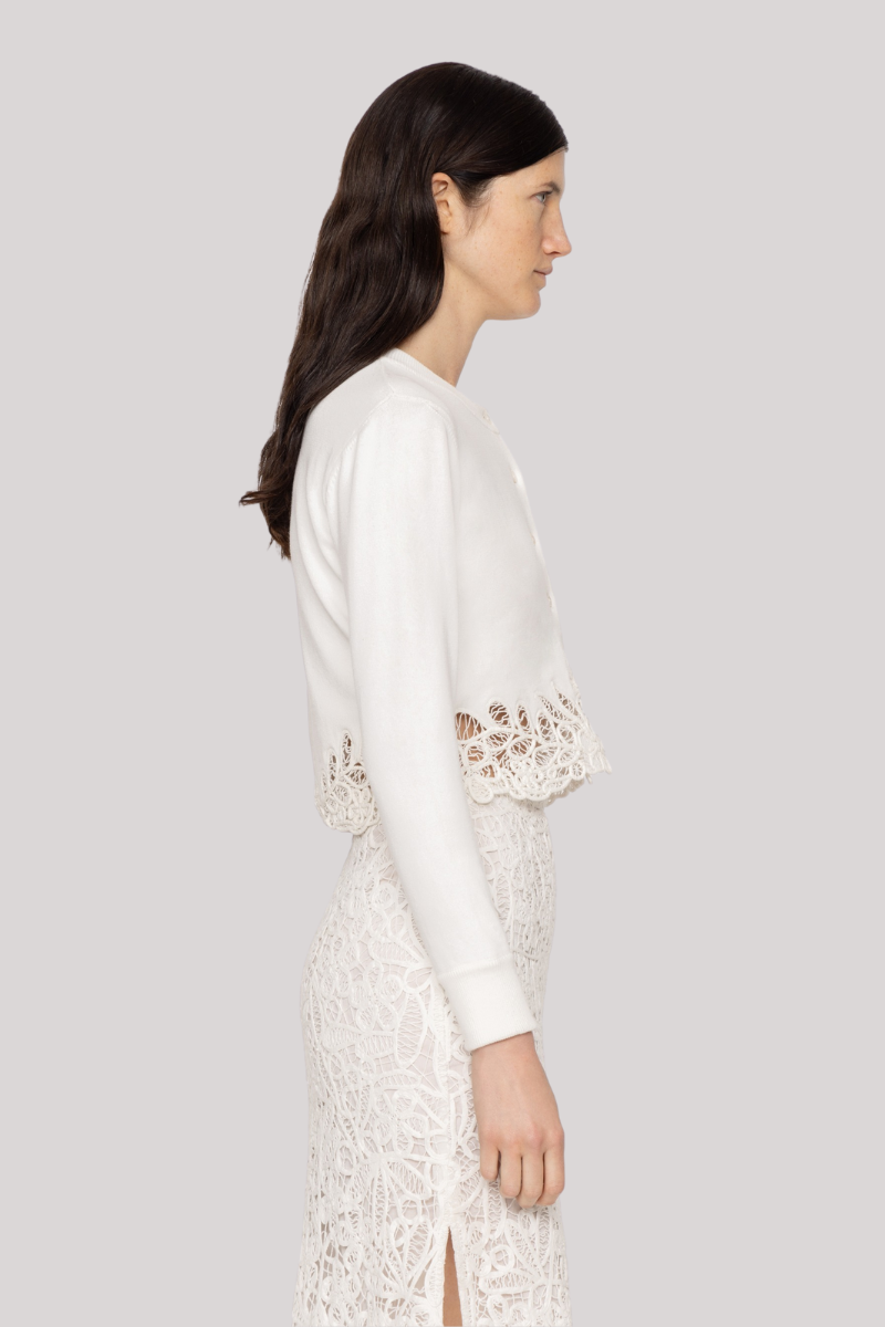 Sea Ny -  Iyla Soutache Cardigan - WHITE