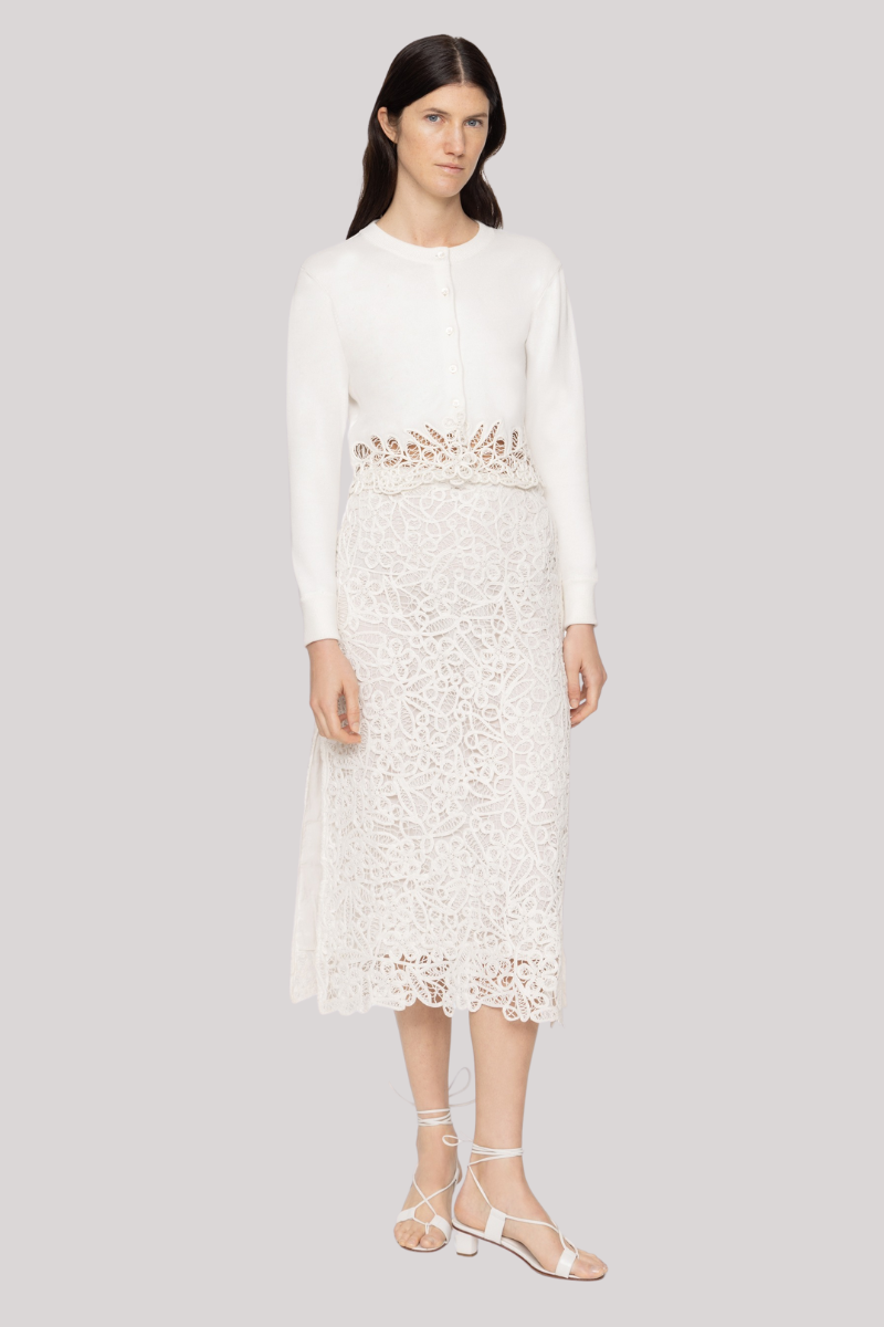 Sea Ny -  Iyla Soutache Cardigan - WHITE