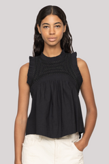 Sea Ny - Larissa Embroidery Tank Top - BLACK