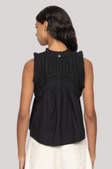 Sea Ny - Larissa Embroidery Tank Top - BLACK