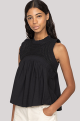 Sea Ny - Larissa Embroidery Tank Top - BLACK