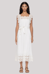 Sea Ny - Leila Eyelet Midi Dress - WHITE