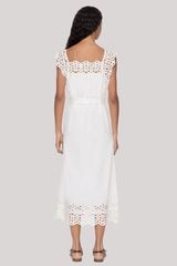 Sea Ny - Leila Eyelet Midi Dress - WHITE