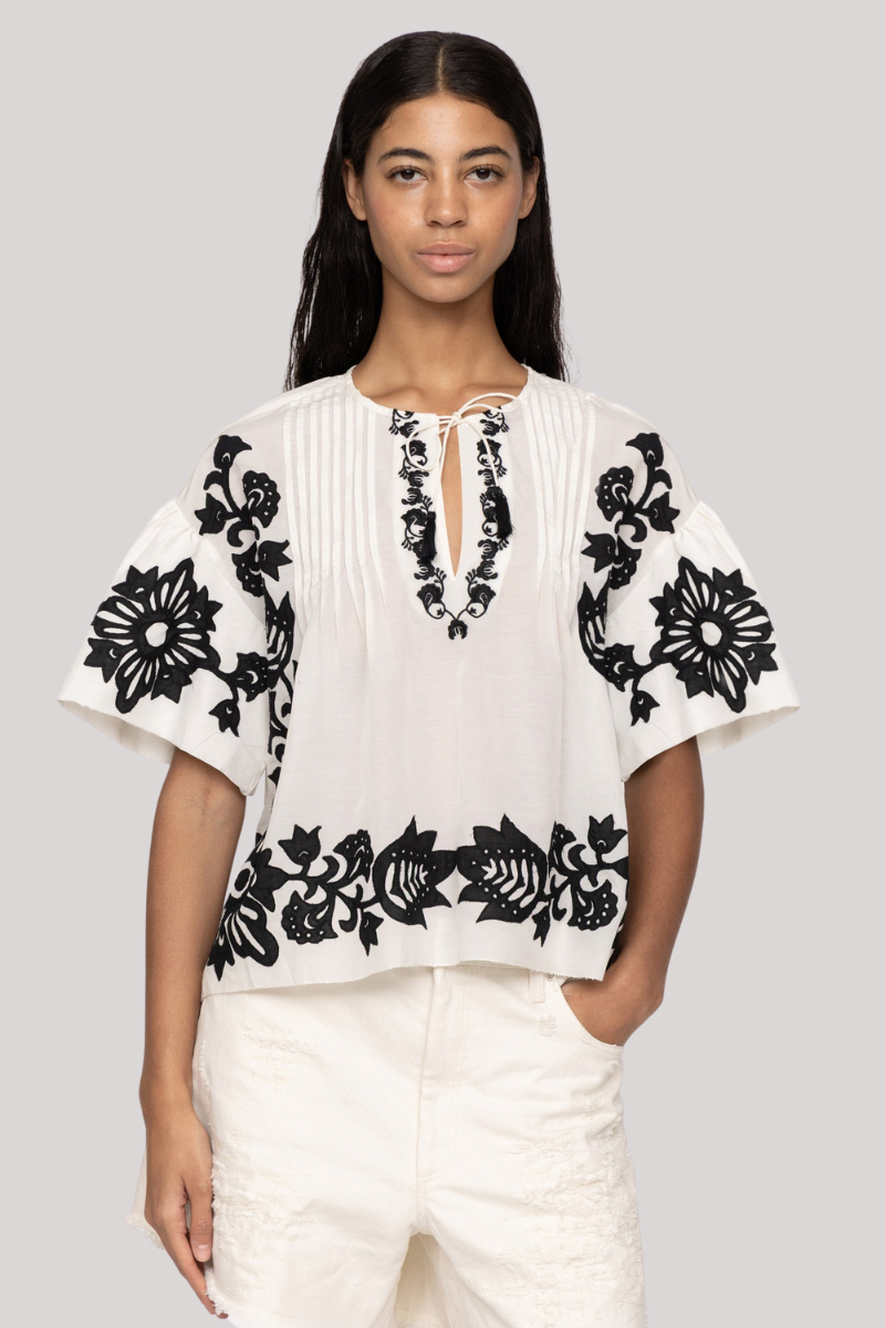 Sea Ny - Liliana Applique Top - BLACK