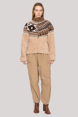 Sea Ny - Linea Fair Isle Knit Combo Fleece Jacket