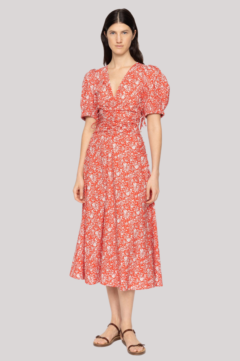Sea Ny - Lucille Liberty Print Dress - RED