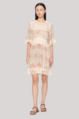 Sea Ny - Luisa Print Mini Dres - CREAM