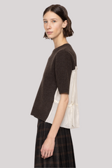 Sea Ny - Mallory Short Sleeve Sweater - COFFEE