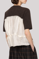 Sea Ny - Mallory Short Sleeve Sweater - COFFEE