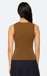 Sea Ny - Mila Pointelle Tank Top - CAMEL