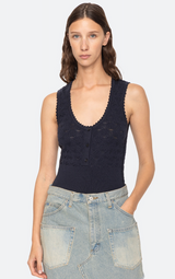 Sea Ny - Mila Pointelle Tank Top - NAVY