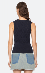 Sea Ny - Mila Pointelle Tank Top - NAVY