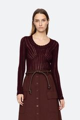 Sea Ny - Paxton Knit Top - BURGUNDY