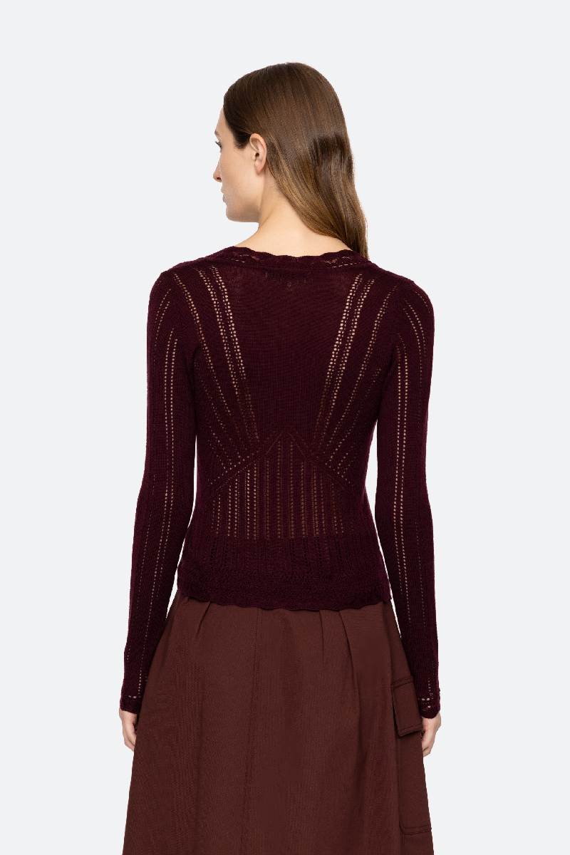 Sea Ny - Paxton Knit Top - BURGUNDY