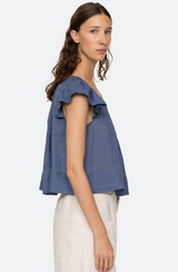 Sea Ny - Risa Ramie Top - BLUE