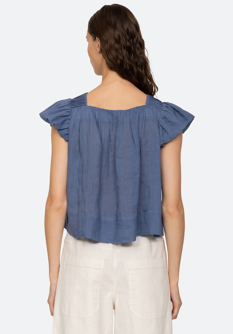 Sea Ny - Risa Ramie Top - BLUE