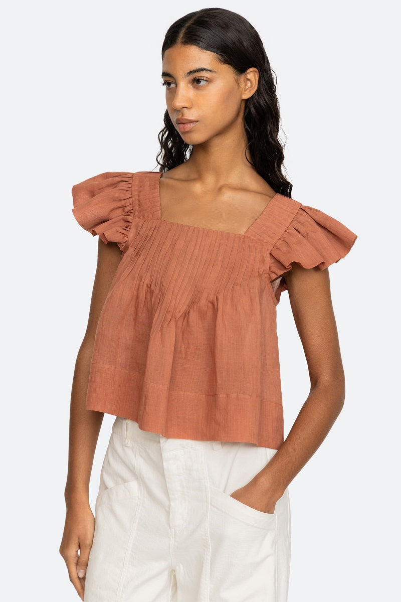 Sea Ny - Risa Ramie Top - CLAY