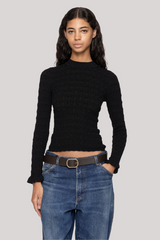 Sea Ny - Ruby Knit Long Sleeve Top - BLACK