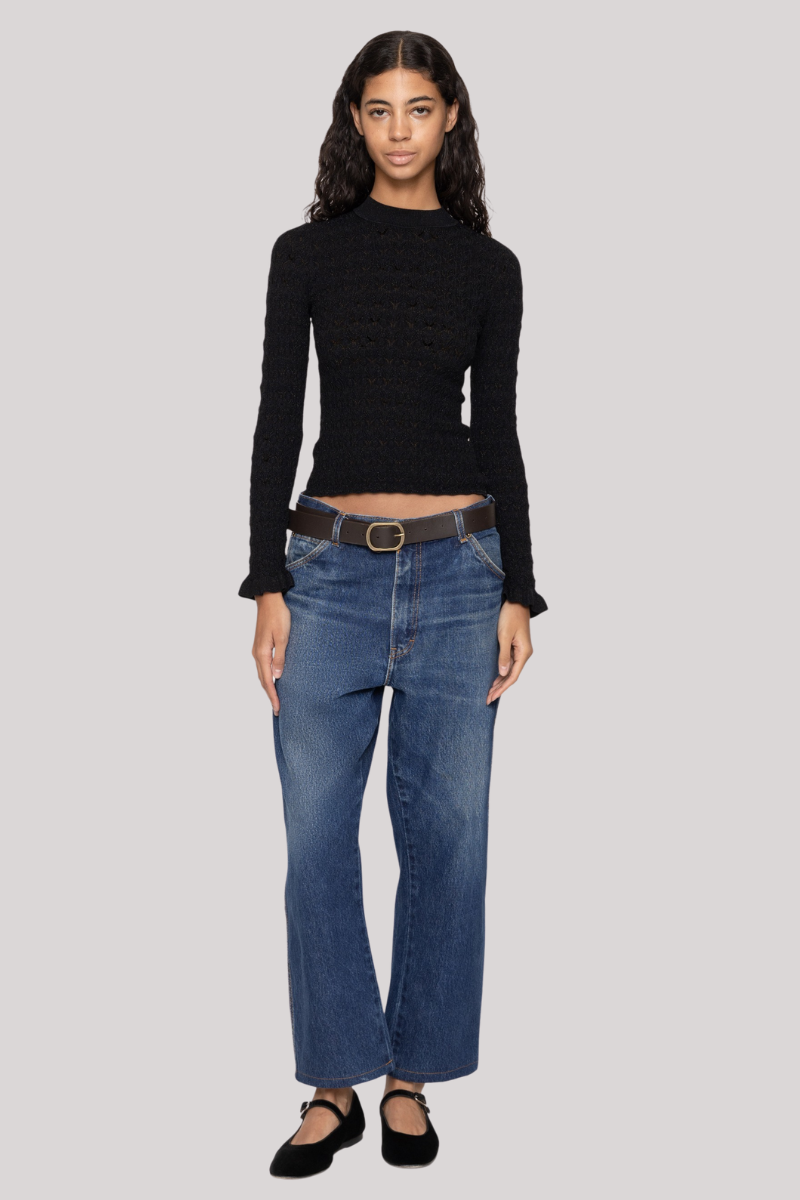 Sea Ny - Ruby Knit Long Sleeve Top - BLACK